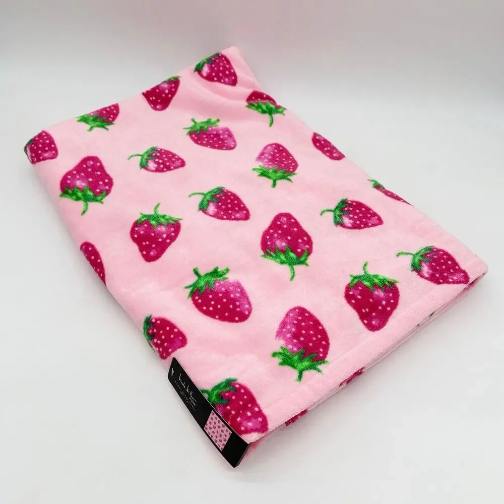 Nicole Miller Pink Sweet Strawberry Beach Towel NEW